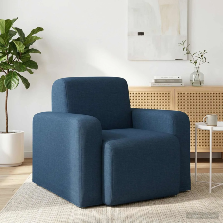 Fauteuil Vavin — Tissu · Bleu