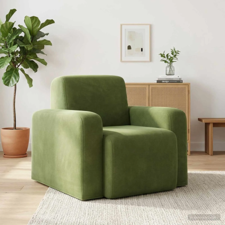 Fauteuil Vavin — Velours · Vert clair
