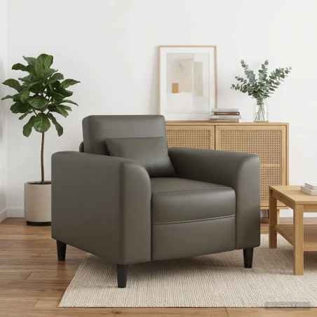 Fauteuil Fleurus — Similicuir · Gris