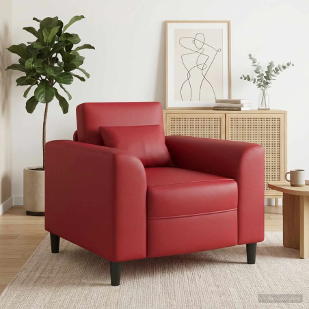 Fauteuil Fleurus — Similicuir · Bordeaux