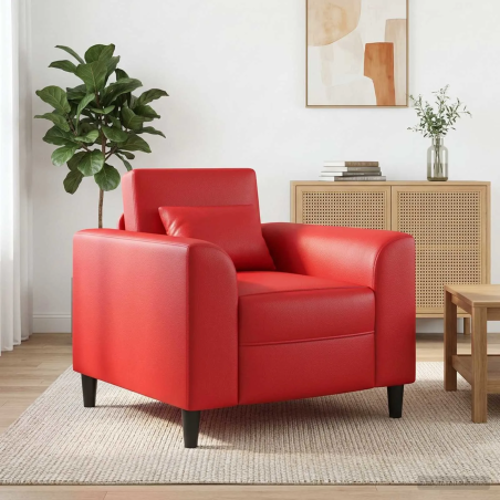 Fauteuil Fleurus — Similicuir · Rouge