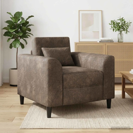 Fauteuil Fleurus — Simili daim · Gris foncé