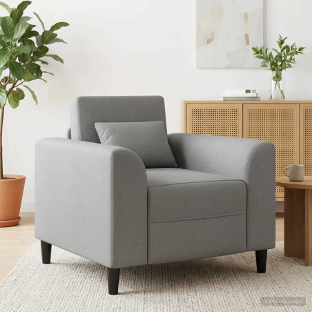 Fauteuil Fleurus — Tissu · Gris clair