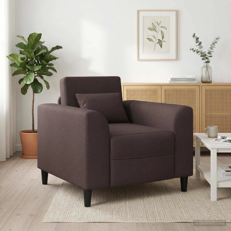 Fauteuil Fleurus — Tissu · Marron foncé