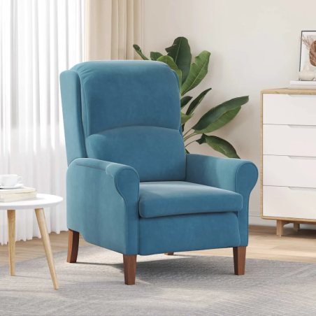 Fauteuil Jacob — Velours · Bleu