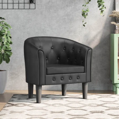 Fauteuil Guénégaud — Similicuir · Noir