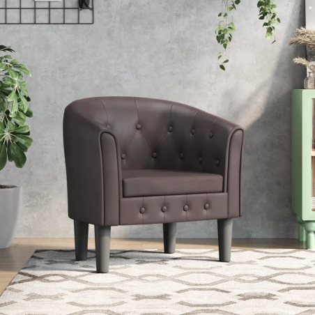 Fauteuil Guénégaud — Similicuir · Marron