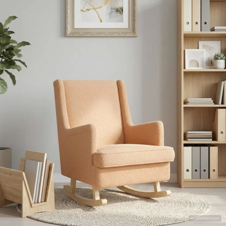 Fauteuil à bascule Bréa — Bouclé · Beige