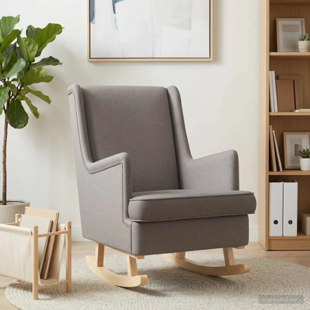 Fauteuil à bascule Bréa — Tissu · Taupe
