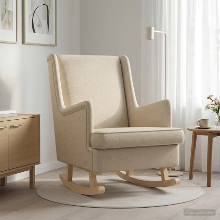 Fauteuil à bascule Bréa — Tissu · Crème