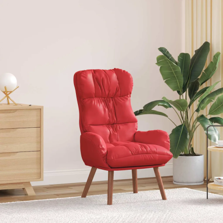 Fauteuil Bretagne — Similicuir · Rouge