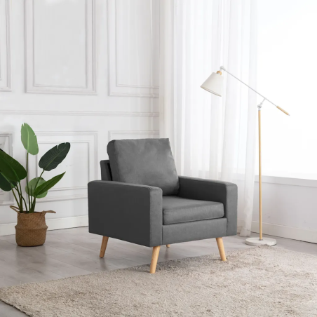 Fauteuil Thorigny — Tissu · Gris foncé