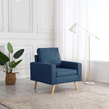 Fauteuil Thorigny — Tissu · Bleu
