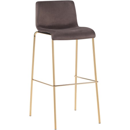 Tabouret de bar Bowery — Velours · Marron