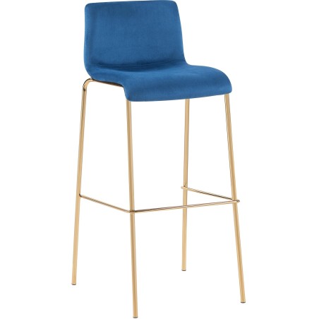 Tabouret de bar Bowery — Velours · Bleu