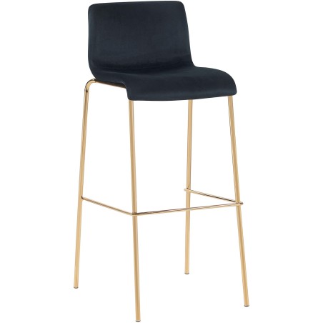Tabouret de bar Bowery — Velours · Noir