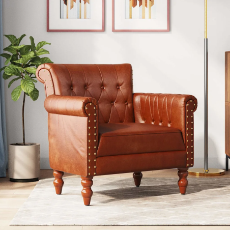 Fauteuil Caulaincourt — Cuir · Marron