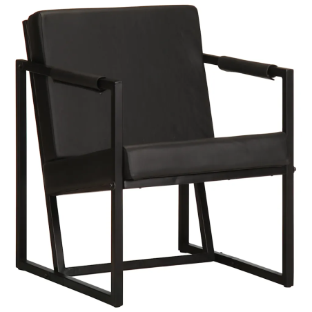 Fauteuil Amelot — Cuir · Noir