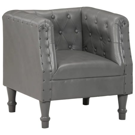 Fauteuil Furstemberg — Cuir · Gris