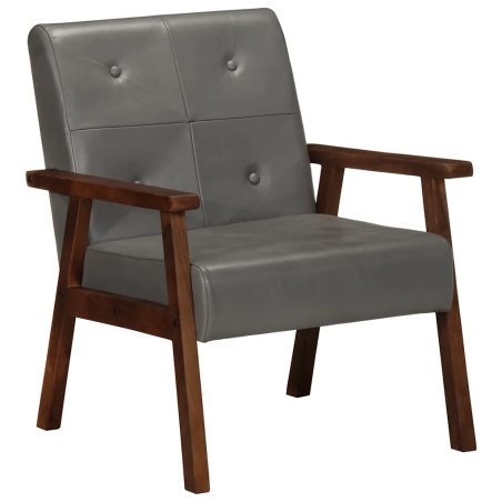 Fauteuil Lepic — Cuir · Gris