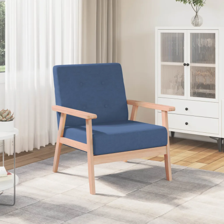 Fauteuil Custine — Tissu · Bleu