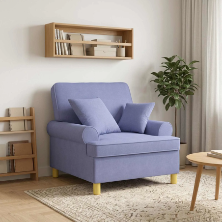 Fauteuil Sévigné XL — Tissu · Bleu denim