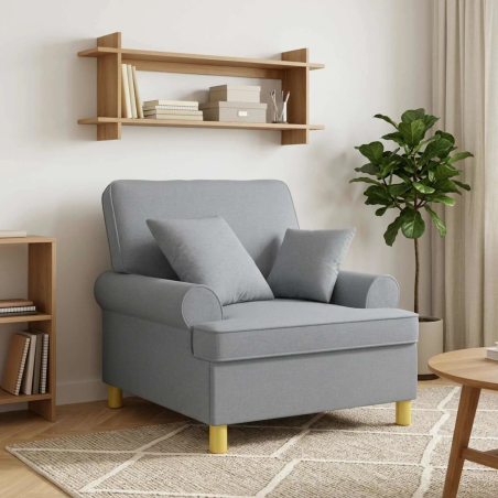 Fauteuil Sévigné XL — Tissu · Gris clair