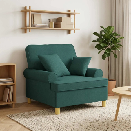Fauteuil Sévigné XL — Tissu · Vert foncé
