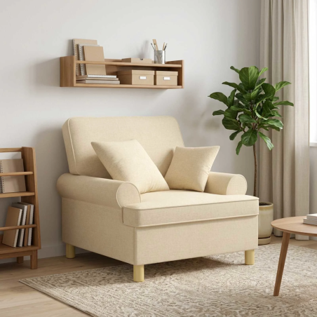 Fauteuil Sévigné XL — Tissu · Crème