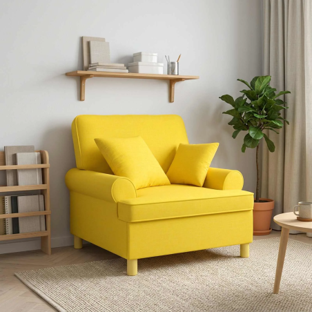 Fauteuil Sévigné XL — Tissu · Jaune