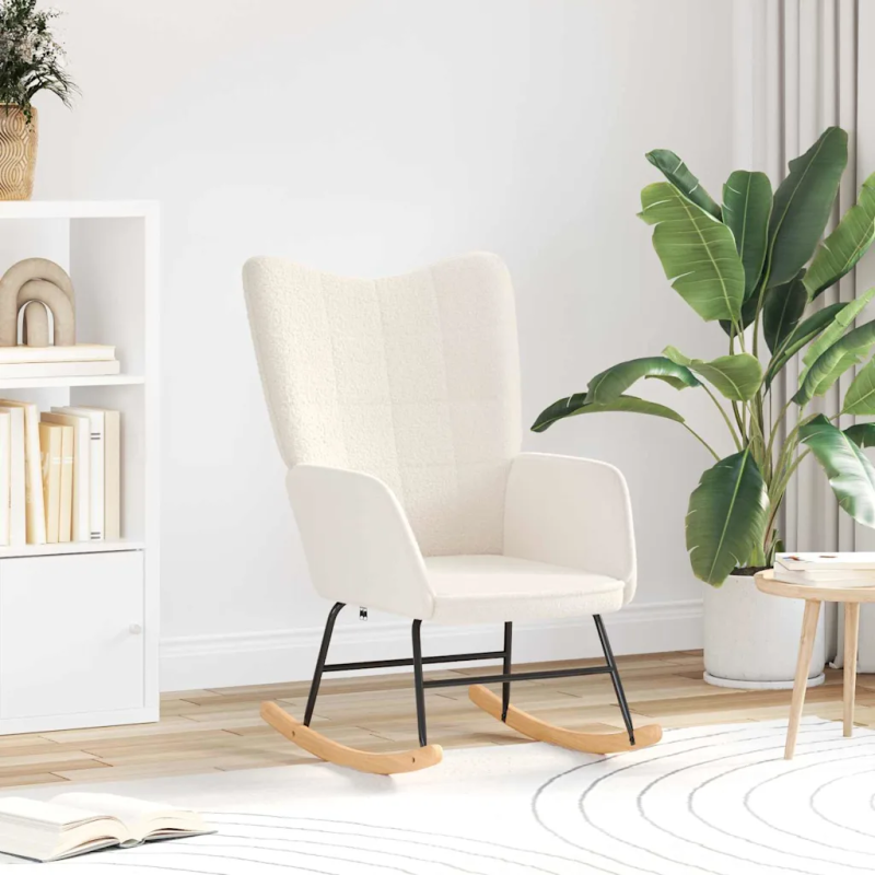 Fauteuil à bascule Verneuil tissu sans repose-pied