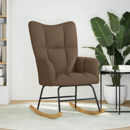 Fauteuil à bascule Verneuil tissu sans repose-pied