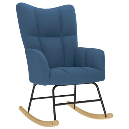 Fauteuil à bascule Verneuil tissu sans repose-pied — Tissu · Bleu