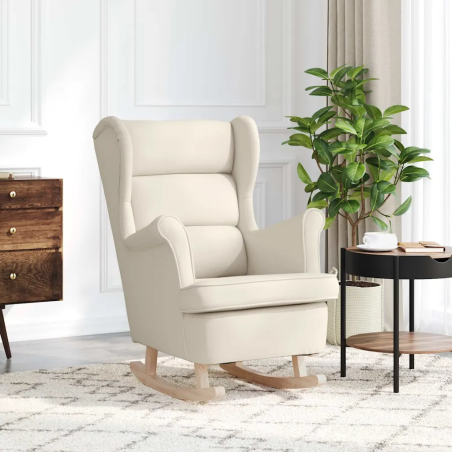 Fauteuil à bascule Tournon — Tissu · Blanc