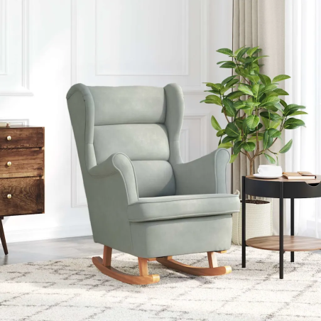 Fauteuil à bascule Tournon — Velours · Gris clair