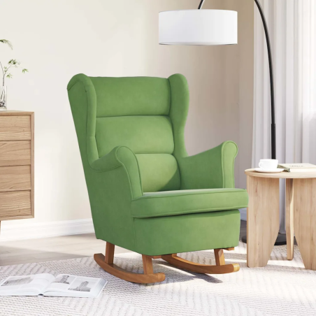 Fauteuil à bascule Tournon — Velours · Vert clair