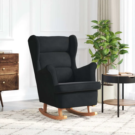 Fauteuil à bascule Tournon — Velours · Noir