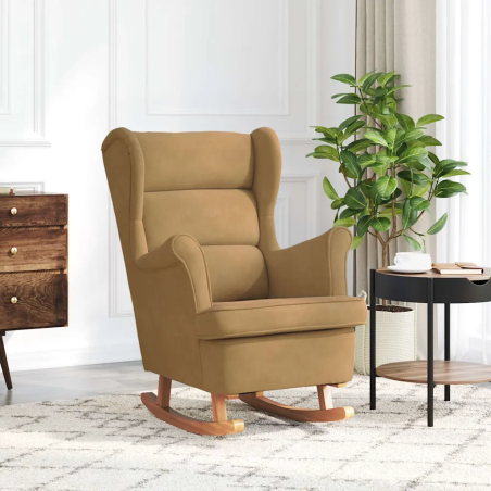 Fauteuil à bascule Tournon — Velours · Marron