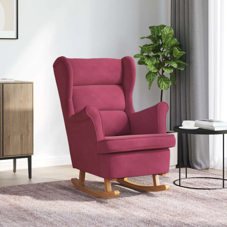 Fauteuil à bascule Tournon — Velours · Rouge vin