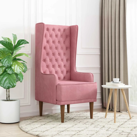 Fauteuil Turenne — Velours · Rose