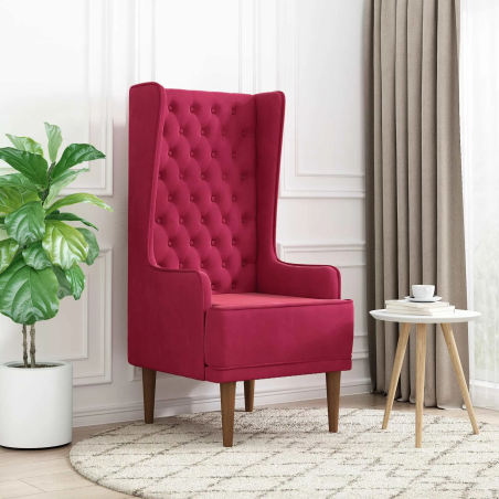 Fauteuil Turenne — Velours · Bordeaux