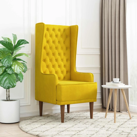 Fauteuil Turenne — Velours · Jaune
