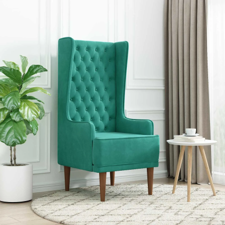 Fauteuil Turenne — Velours · Turquoise