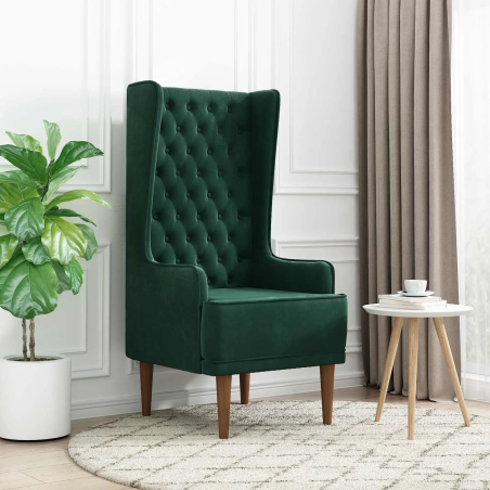 Fauteuil Turenne — Velours · Vert foncé
