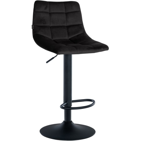 Tabouret de bar Broadwick — Velours · Noir