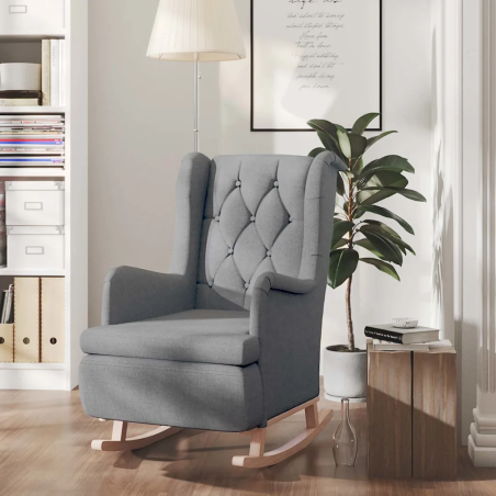Fauteuil à bascule Charlot — Tissu · Gris clair