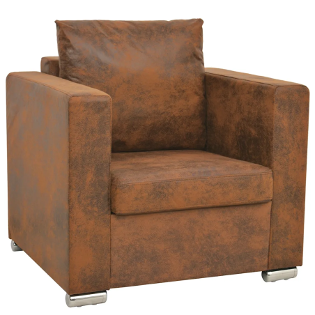 Fauteuil Turbigo — Simili daim · Marron