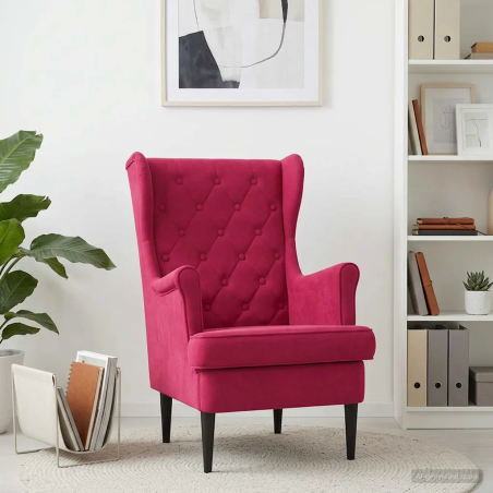 Fauteuil Saintonge — Velours · Bordeaux