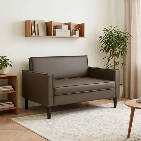 Fauteuil Grenelle XXL — Similicuir · Marron