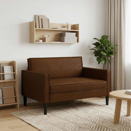 Fauteuil Grenelle XXL — Simili daim · Marron